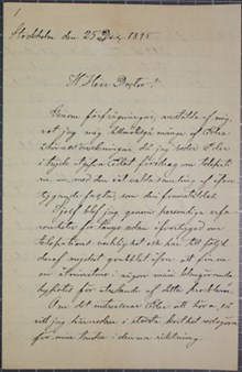 Kartograf Ljungströms teori om tankeläsning - brev 1895