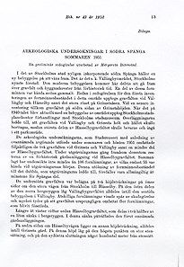 Arkeologiska undersökningar i södra Spånga sommaren 1951 / Margareta Biörnstad