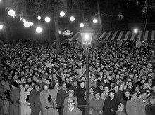 Kungsträdgården. Invigning av Stockholms 700-årsjubileum. Publikbild