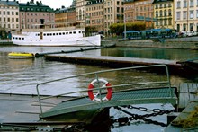 Kornhamn med husen i Gamla Stan i bakgrunden