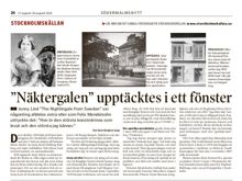 "Näktergalen" upptäcktes i ett fönster