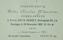 Vita bandet - inträdeskort till föreläsning av Karolina Widerström