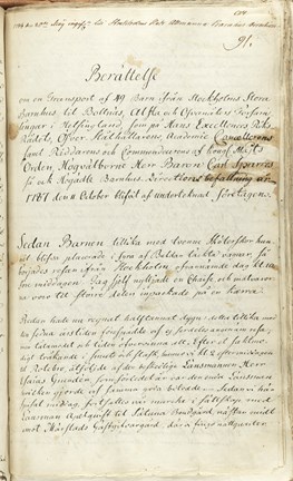 Reseberättelse från när 49 barnhusbarn flyttas till fosterfamiljer i Bollnäs 1787