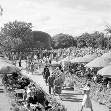 Folkliv och uteservering vid Solliden, Skansen