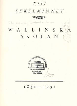 Omslagsbild Wallinska skolan
