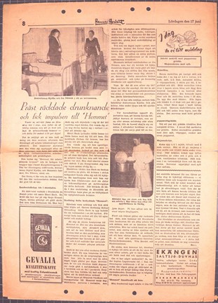 Tidningsartikel om hemmet för arbetssökande kvinnor