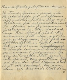 Manillaskolan - eleven Harry Karlsson firar julafton hemma 1917