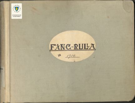 Fångrulla för Kronohäktet Långholmen år 1910