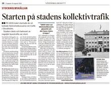 Starten på stadens kollektivtrafik