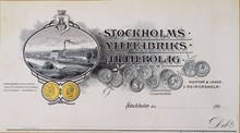Fakturahuvud. Stockholms Yllefabriksaktiebolag