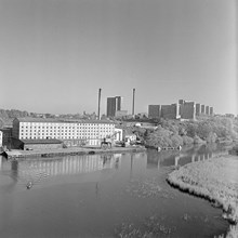 Kv. Sockerbruket, Tanto Sockerbruk, sett från Årstabron. Södersjukhuset i fonden