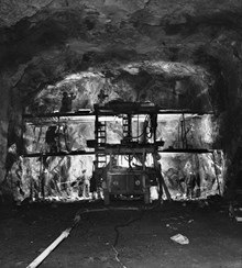 Tunnelarbete under jord i Klara för nya tunnelbanan.
