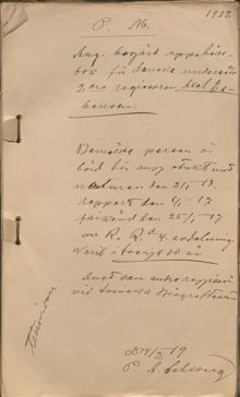 Polisens anteckning angående Axel Esbensens ansökan om uppehållsbok 1919