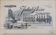 Fakturahuvud. Julius Slöörs Järnaffär