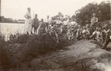 Småpojkarna på badklippan. Frimurarbarnhuset i Kristineberg, 1923.