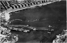 Flygfoto över Västerbron 1933