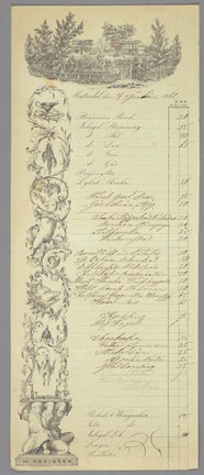 Matsedel från Hasselbacken 1861