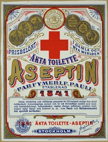 Etikett. Aseptin, Parfymeri F. Pauli.