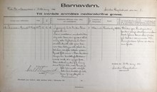 Ernst Andersson - inskriven i Föreningen barnavärn 1911