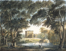 Utsikt över Gustav III:s paviljong i Hagaparken