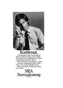 Annons för amerikanska kortärmade skjortor från MEA