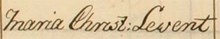 Barnhusflickan Maria Christina Lewent, född omkring 1745