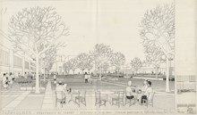 Skärholmens centrum – perspektiv av torget från 1964
