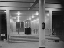 Station Ringvägen. Spärrkiosk sedd  från norr