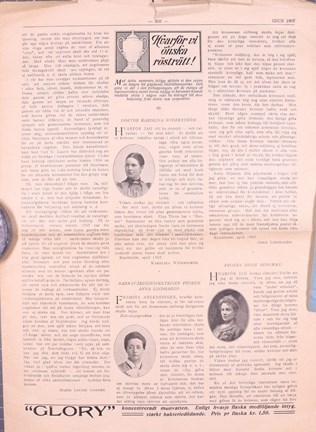 Tidningsartikel om kvinnlig rösträtt