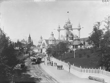 Stockholmsutställningen 1897, utsikt över Djurgårdsvägen