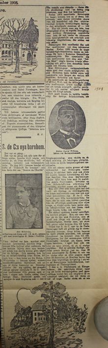 Tidningsartikel med bild av Siri Wikström – välgörenhetsföreningen Soeurs de Charités grundare 1908