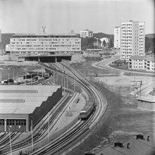 Vällingby. Från Råcksta gärde mot Vällingby centrum