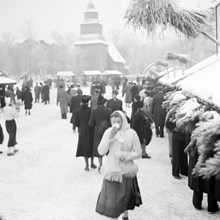 Bollnästorget. Julmarknad på Skansen