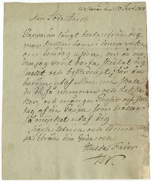 Pappa lovar leksaker och namnam om 4-årige Jacob sköter sig - brev 1814