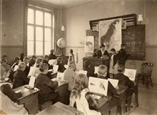Teckningsundervisning vid geografilektion