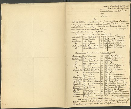 Protokollsutdrag från möte i Brännkyrka kommunalnämnd 19 november 1894.