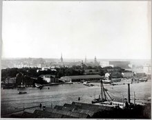 Utsikt  från Stockholmsutställningen på Djurgården 1897.