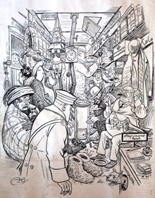 "Interiör af en spårvagn..." 1910 