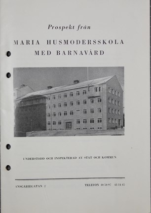 Prospekt från Maria husmodersskola