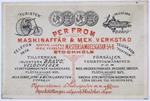 Reklamtryck. Per From Maskinaffär & Mek. Verkstad
