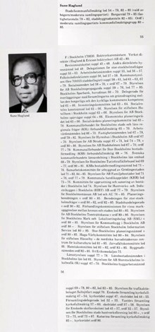 Sune Haglund. Ledamot av stads-/kommunfullmäktige 1954-1979 och 1982-1985. Borgarråd 1979-1985