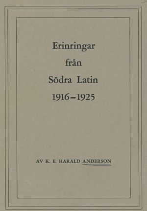 Omslagsbild Erinringar från Södra Latin