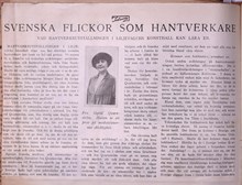 Svenska flickor som hantverkare - artikel i tidskriften Idun