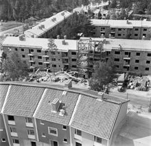 Fruängen. Utsikt över byggnation, bostadsområde
