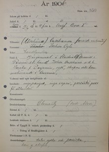 Ousehanou Ogli från Persien kommer till Stockholm 1906 - polishandling från utlänningsexpeditionen