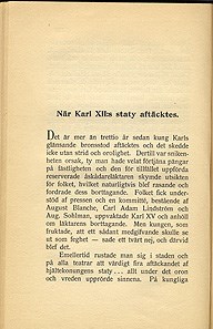 När Karl XII:s staty aftäcktes / Adolf Hellander