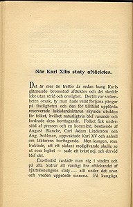 När Karl XII:s staty aftäcktes / Adolf Hellander