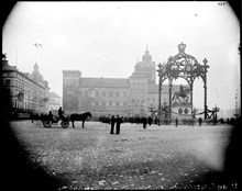 Dekorationer på Gustav Adolfs Torg med anledning av Gustav II Adolfs jubileum