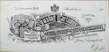 Fakturahuvud. Gustaf Carlssons Bok- Musik och Pappershandel