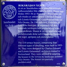 Riksrådsvägen, Riksrådsvägen 46-108, 35-201 (Riksfiskalen 11, Stadsfiskalen 10, Adelsmannen 21, Myntmästaren 13 och Ämbetsmannen 17), Skarpnäck